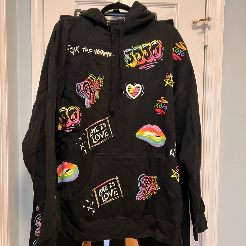 JoJo Siwa Black Hoodie with Colorful Graphics